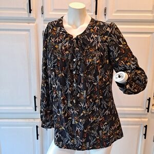 My Danielle - Black Floral Women's Blouse